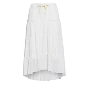 See by Chloe Tiered cotton and silk blend crepon midi white size 12